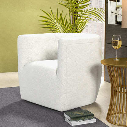 Delaney ergonomic swivel chair, white textured upholstery, modern silhouette by Unique Piece on Tampa Home & Garden Store