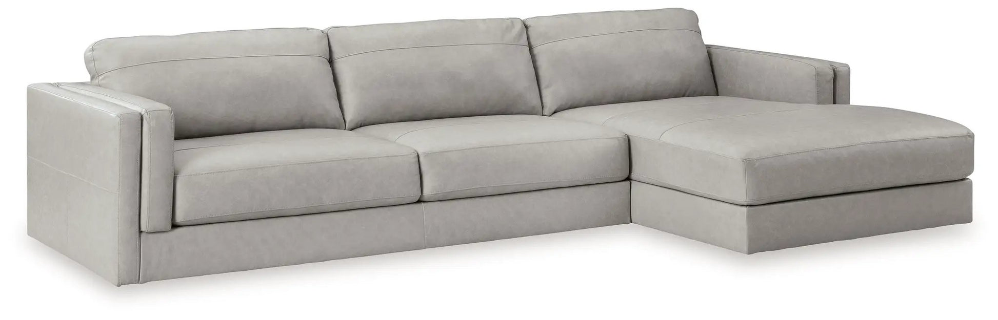 Amiata sectional sofa in light gray fabric with chaise on the right on Tampa Home & Garden Store