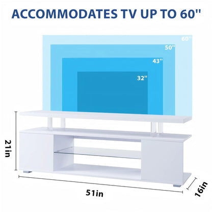 TV Stand With LED Lighting, white finish, large side cabinet by Unique Piece Furniture on Tampa Home & Garden Store