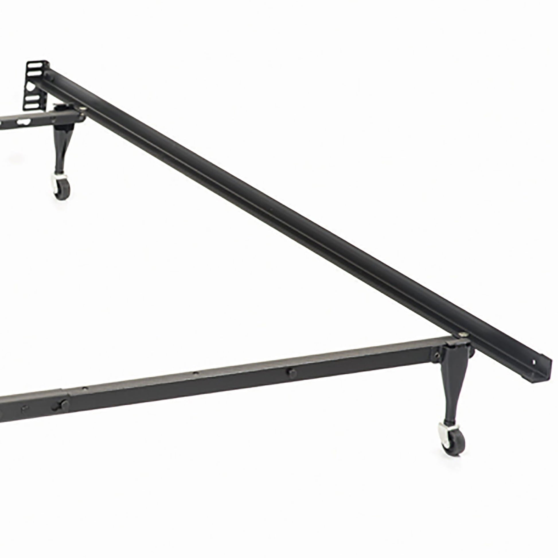 Julian twin/full black bed frame by HouseOfZazla with metal rails and casters on Tampa Home & Garden Store