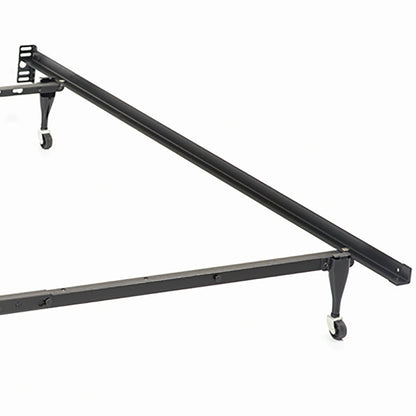 Julian twin/full black bed frame by HouseOfZazla with metal rails and casters on Tampa Home & Garden Store