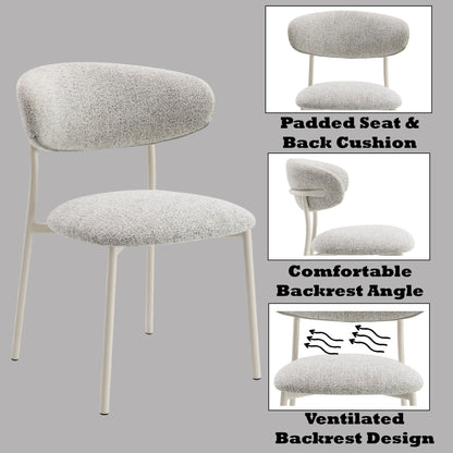 Fabric Side Chair Set with Padded Seat in light gray upholstery by HouseOfZazla on Tampa Home & Garden Store