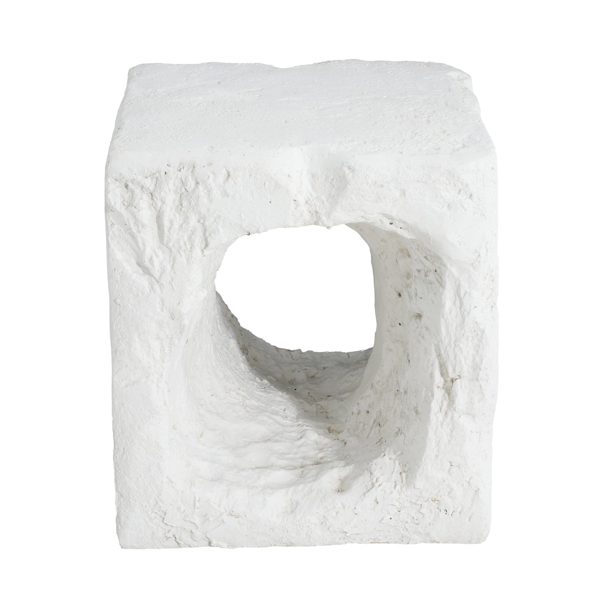 Lyra outdoor MGO side table white, karst cave inspired, HouseOfZazla on Tampa Home & Garden Store
