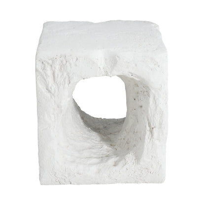 Lyra outdoor MGO side table white, karst cave inspired, HouseOfZazla on Tampa Home & Garden Store