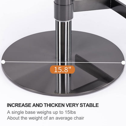 HouseOfZazla titanium stainless bar stool base with backrest, 15.8-inch round chrome pedestal on Tampa Home & Garden Store