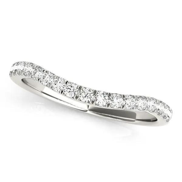 Pave diamond curved wedding band in 14k white gold, 1/4 cttw, Bids.com on Tampa Home & Garden Store