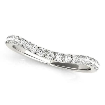 Pave diamond curved wedding band in 14k white gold, 1/4 cttw, Bids.com on Tampa Home & Garden Store