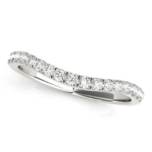 Pave diamond curved wedding band in 14k white gold, 1/4 cttw, Bids.com on Tampa Home & Garden Store