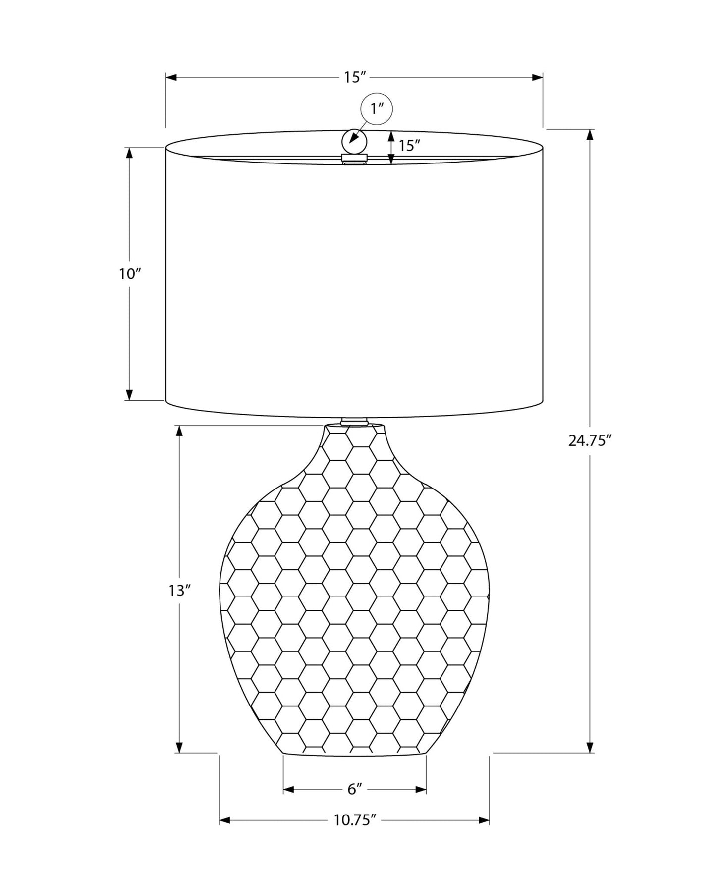 Table lamp brown resin with honeycomb-patterned base by HouseOfZazla, contemporary design on Tampa Home & Garden Store