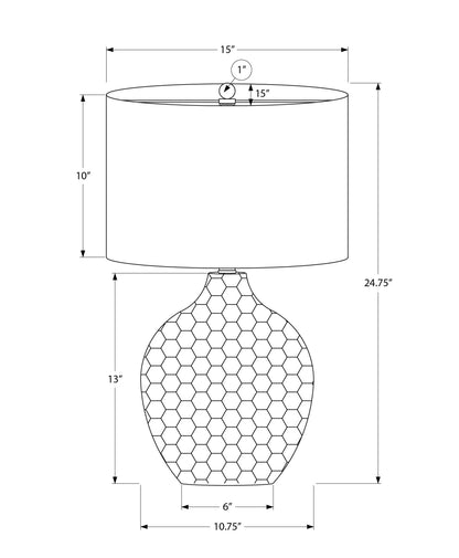 Table lamp brown resin with honeycomb-patterned base by HouseOfZazla, contemporary design on Tampa Home & Garden Store