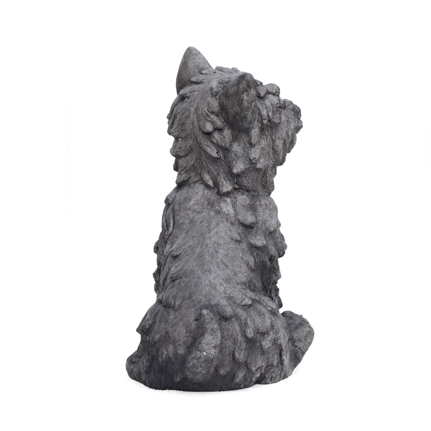 Cricket Dog Cast Stone Garden Statue by HouseOfZazla, rugged gray rock finish on Tampa Home & Garden Store
