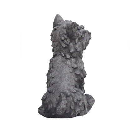 Cricket Dog Cast Stone Garden Statue by HouseOfZazla, rugged gray rock finish on Tampa Home & Garden Store