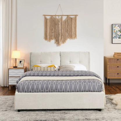 Storage upholstered platform bed with integrated headboard by Unique Piece Furniture on Tampa Home & Garden Store