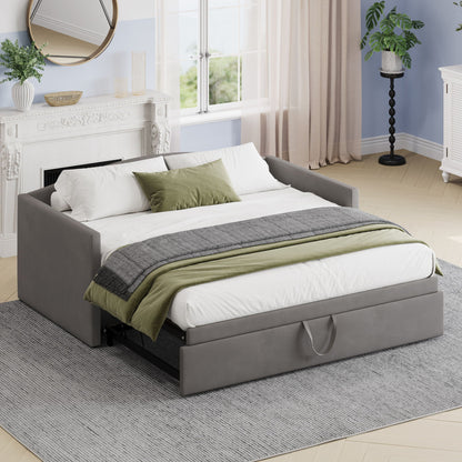 Upholstered Daybed with a Pop Up Trundle Sofa