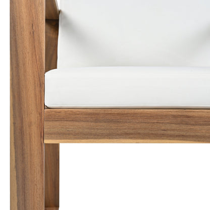 Trexm 7 Piece Acacia Patio Table and 6 Chairs Set
