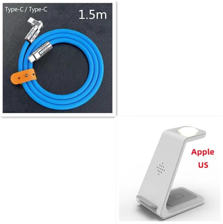 Two-item charging set: blue 1.5m USB-C cable and white Apple wireless charging stand on Tampa Home & Garden Store
