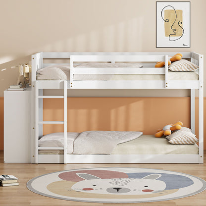 Solid Pine Bunk Bed with Drawers and Shelves