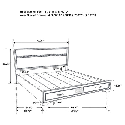 Annie 4-Piece Bedroom Set by HouseOfZazla blueprint bed with drawers and headboard on Tampa Home & Garden Store