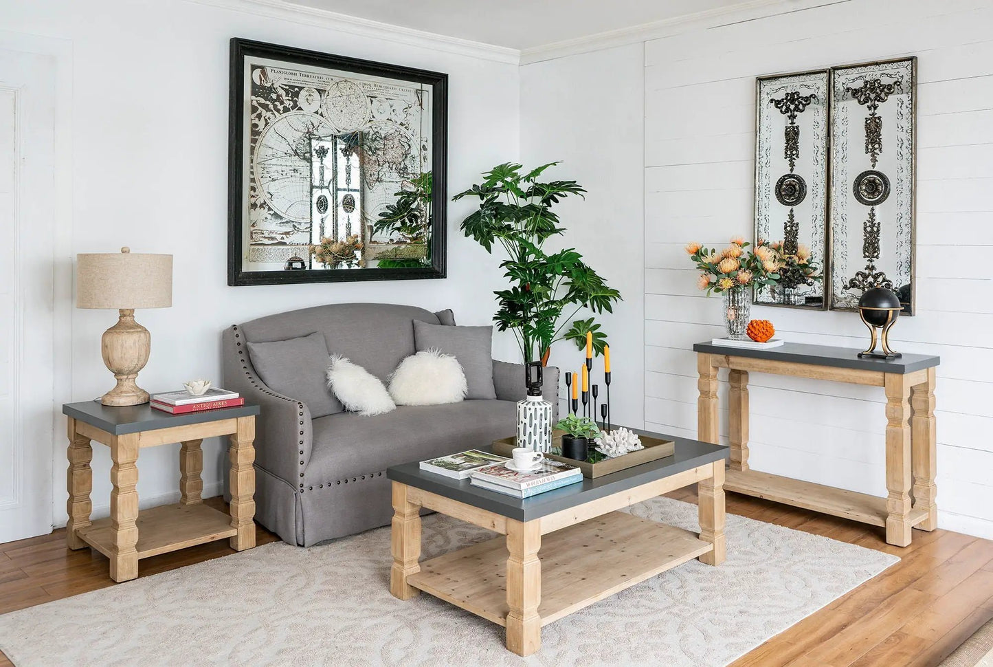 Rustic Modern Console Table With Concrete Top