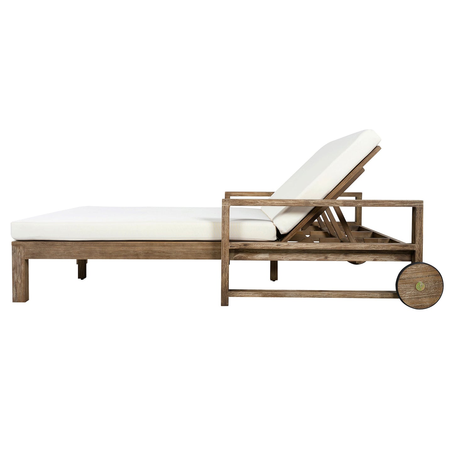 Farmhouse Acacia Sunbed for Two and Cozy Cushions