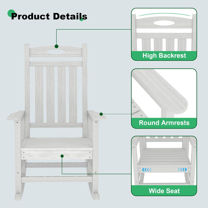 Set of Two Oversized HDPE Outdoor Rocking Chairs