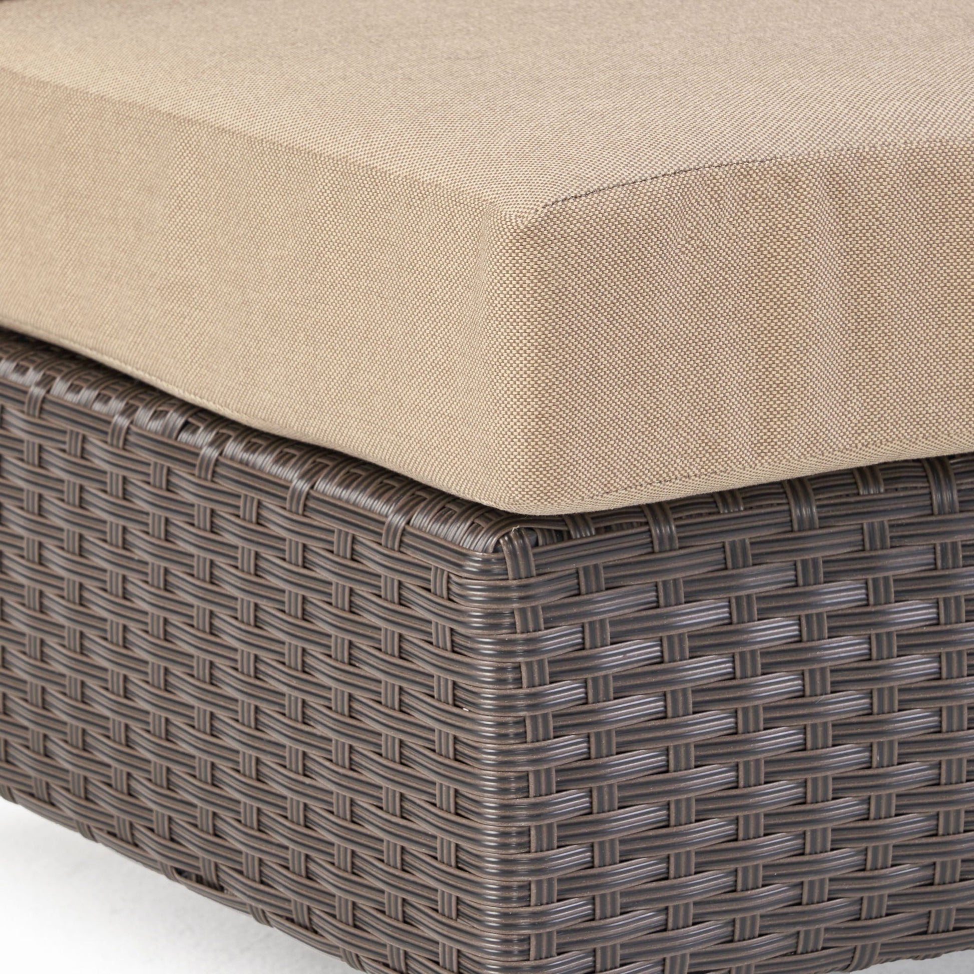 Pt Limon Modern Outdoor Sofa beige cushions on brown wicker rattan frame HouseOfZazla on Tampa Home & Garden Store