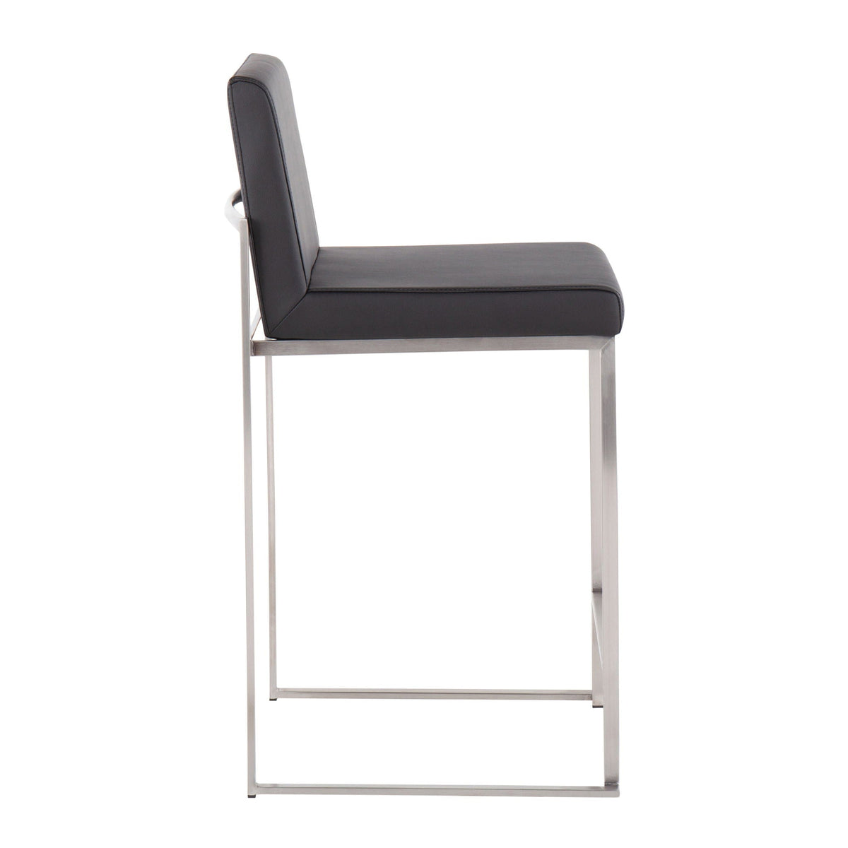 High-back counter stool with padded black upholstery and chrome base HouseOfZazla on Tampa Home & Garden Store