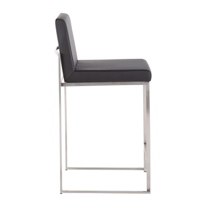 High-back counter stool with padded black upholstery and chrome base HouseOfZazla on Tampa Home & Garden Store