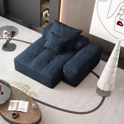 Blue sparkling chenille chaise from HouseOfZazla modern oversized modular sofa on Tampa Home & Garden Store