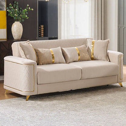Lisa Modern Sofa With Gold Steel Legs and Foam