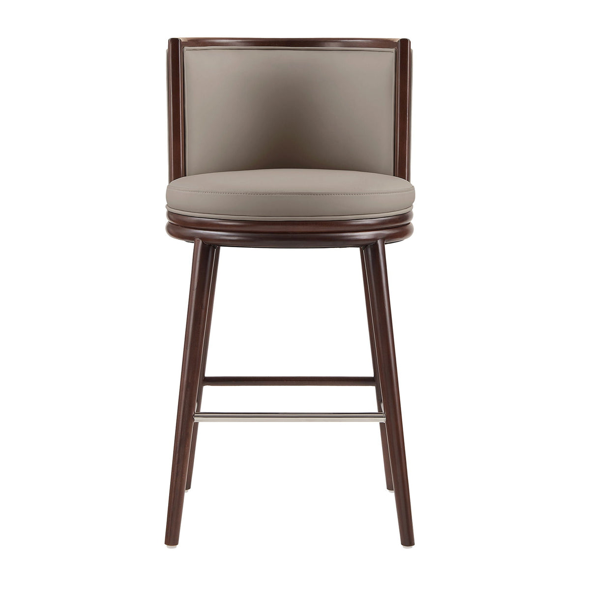 Evalyn Barstool, 28–30in bar height, beige upholstered seat, dark wood frame HouseOfZazla on Tampa Home & Garden Store