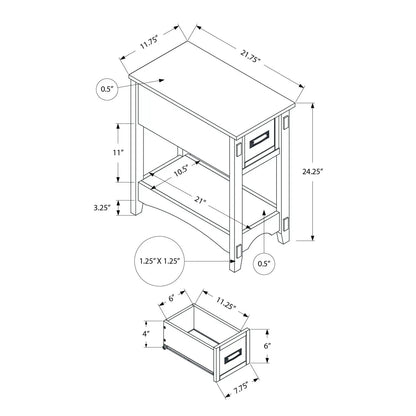 Accent End Table, 2-Tier Narrow Walnut with storage drawer by Unique Piece Furniture on Tampa Home & Garden Store