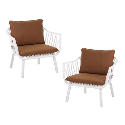Huron Outdoor Resin Club Chair Set of Two