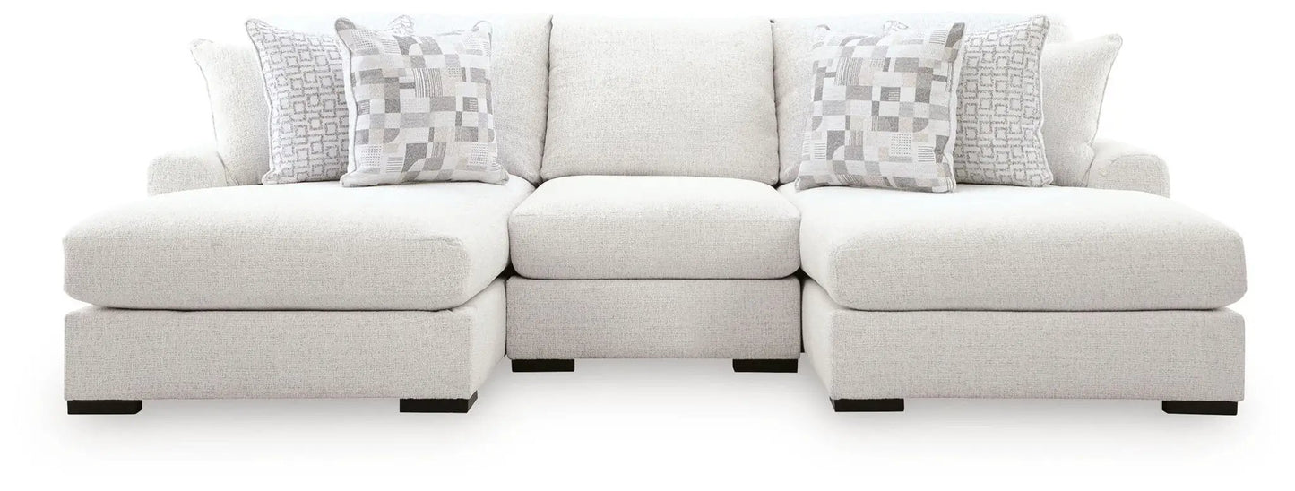 Misty-Lakes Sectional beige textured fabric 3-piece stationary by Unique Piece Furniture on Tampa Home & Garden Store