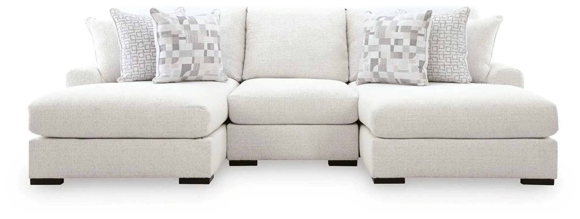 Misty-Lakes Sectional beige textured fabric 3-piece stationary by Unique Piece Furniture on Tampa Home & Garden Store