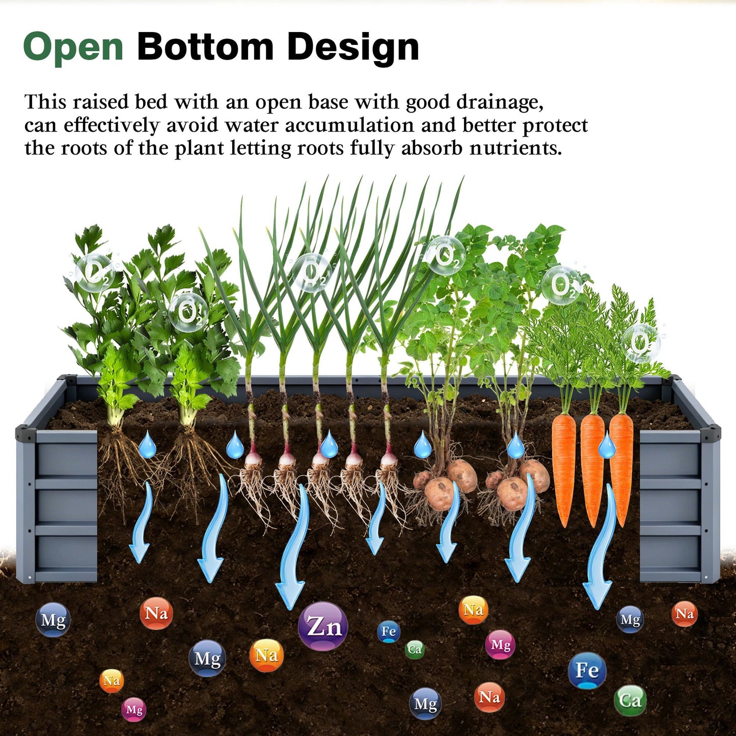 Sturdy Outdoor Garden Bed and Coated Steel Frame