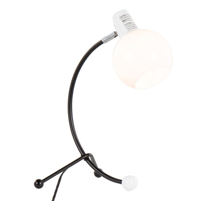 Table lamp Eileen HouseOfZazla contemporary task lamp in black metal with white globe on Tampa Home & Garden Store