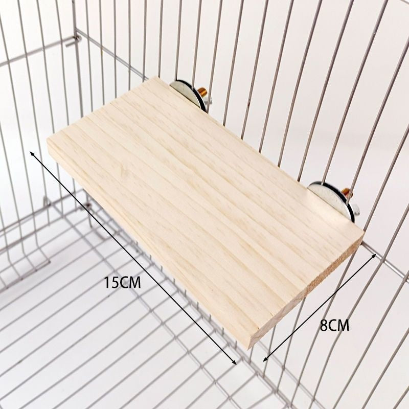 Solid wood bird cage jumping platform perch mounted to cage bars, 15cm x 8cm, Sell My Stuff on Tampa Home & Garden Store