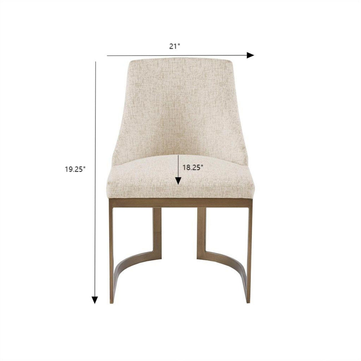 Modern accent dining chair beige upholstered fabric with wooden legs on Tampa Home & Garden Store
