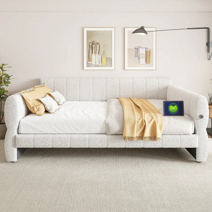 Upholstered Platform Bed With USB Charging Ports
