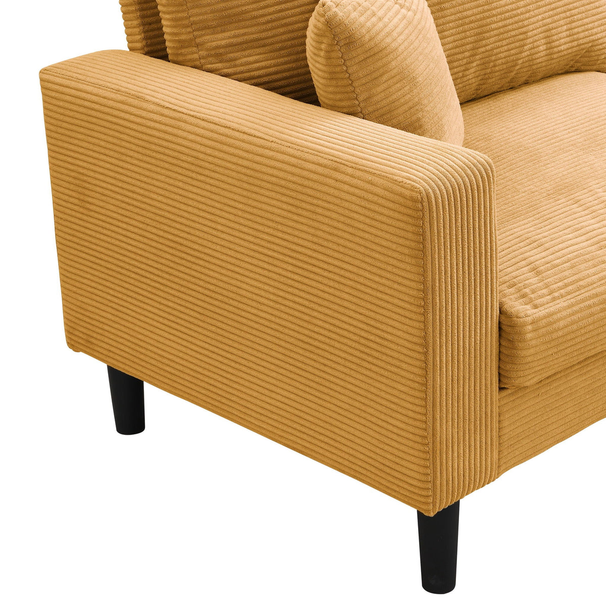 Modern Upholstered Three Seater Sofa and Pillows
