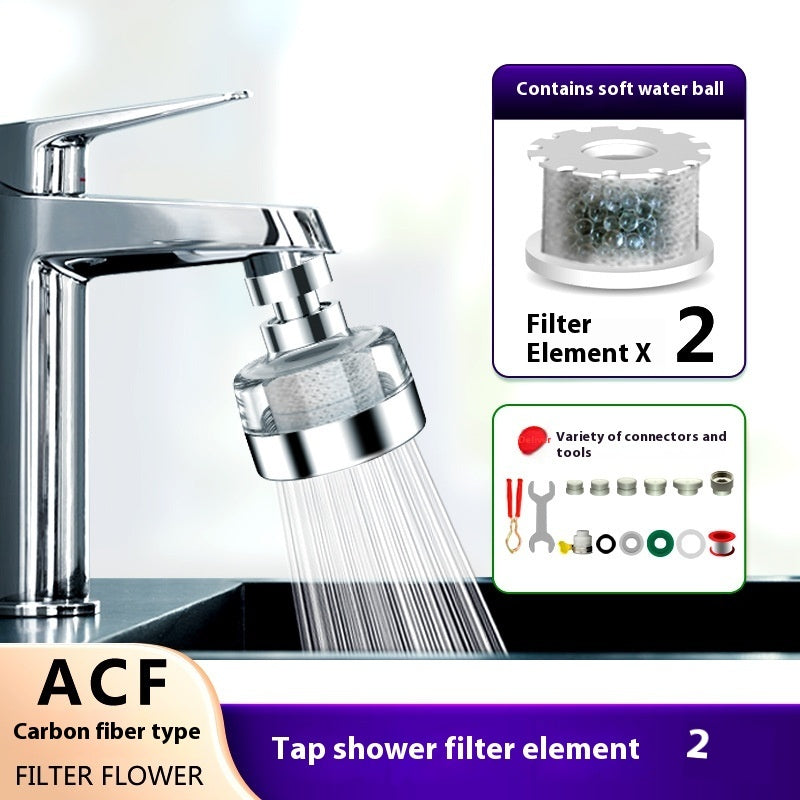Faucet-mount water filter with chrome tap extender and two filter elements on Tampa Home & Garden Store