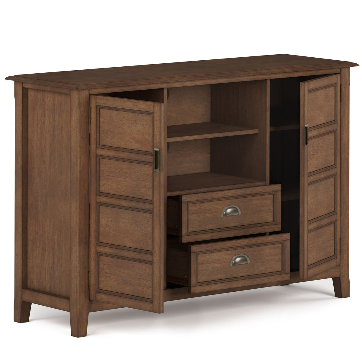 Handcrafted Tall TV Stand with Storage and Wood in walnut finish by HouseOfZazla on Tampa Home & Garden Store