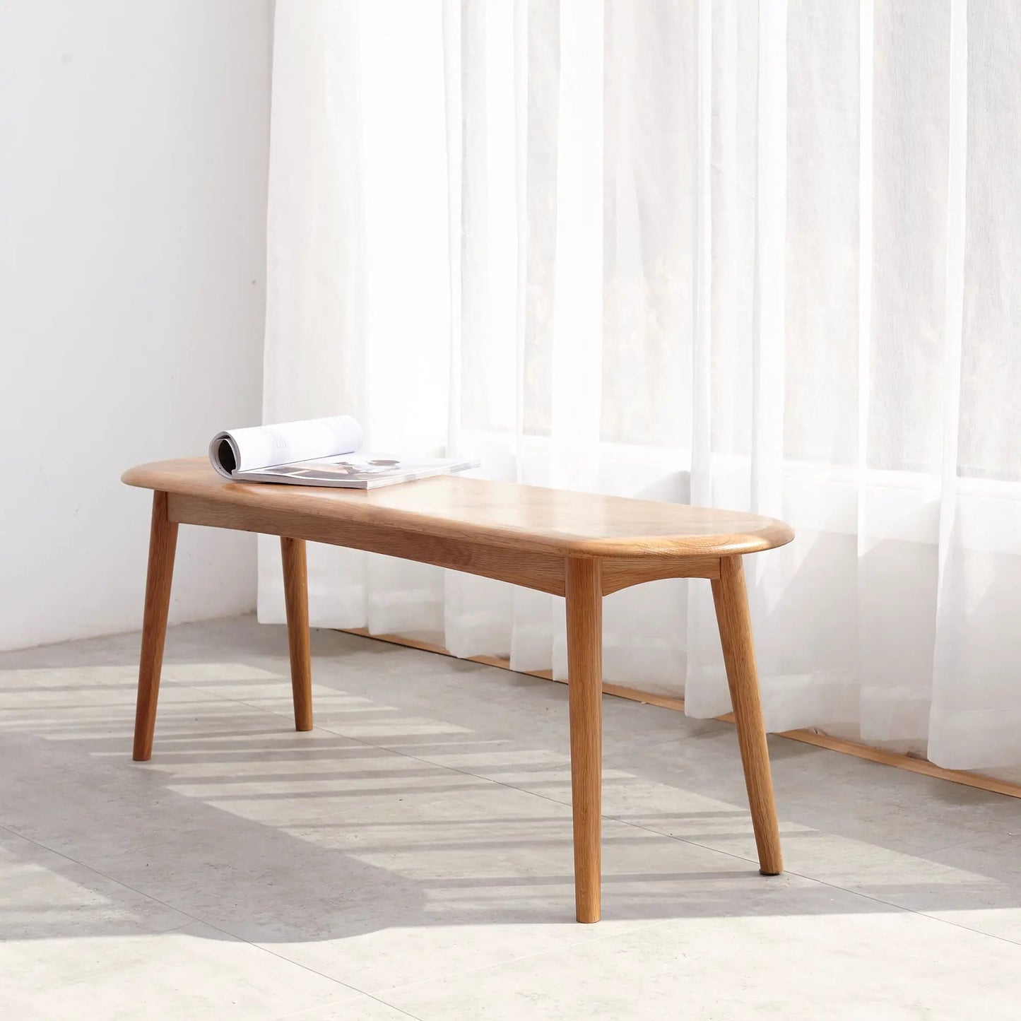 Oak Wood Dining Bench for Living Room and Kitchen