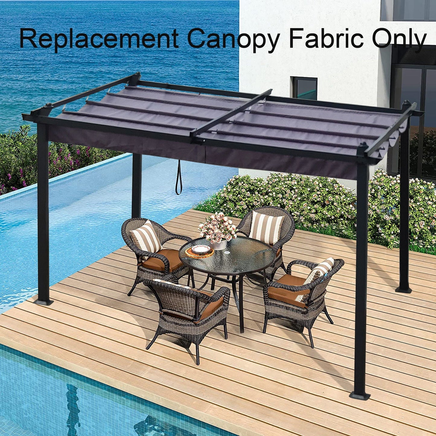 Replacement Pergola Canopy Top Cover Fabric
