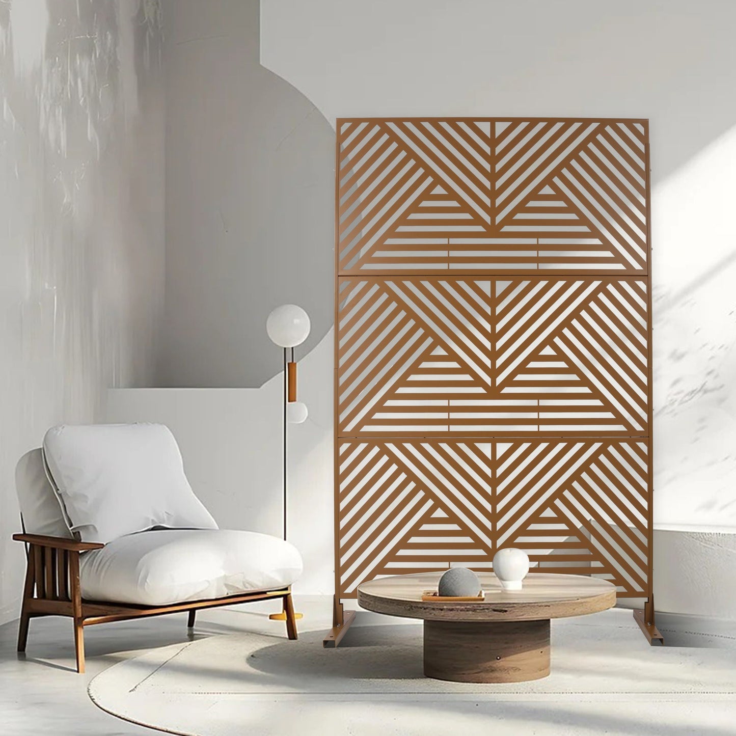 Freestanding Metal Privacy Screen and Stand