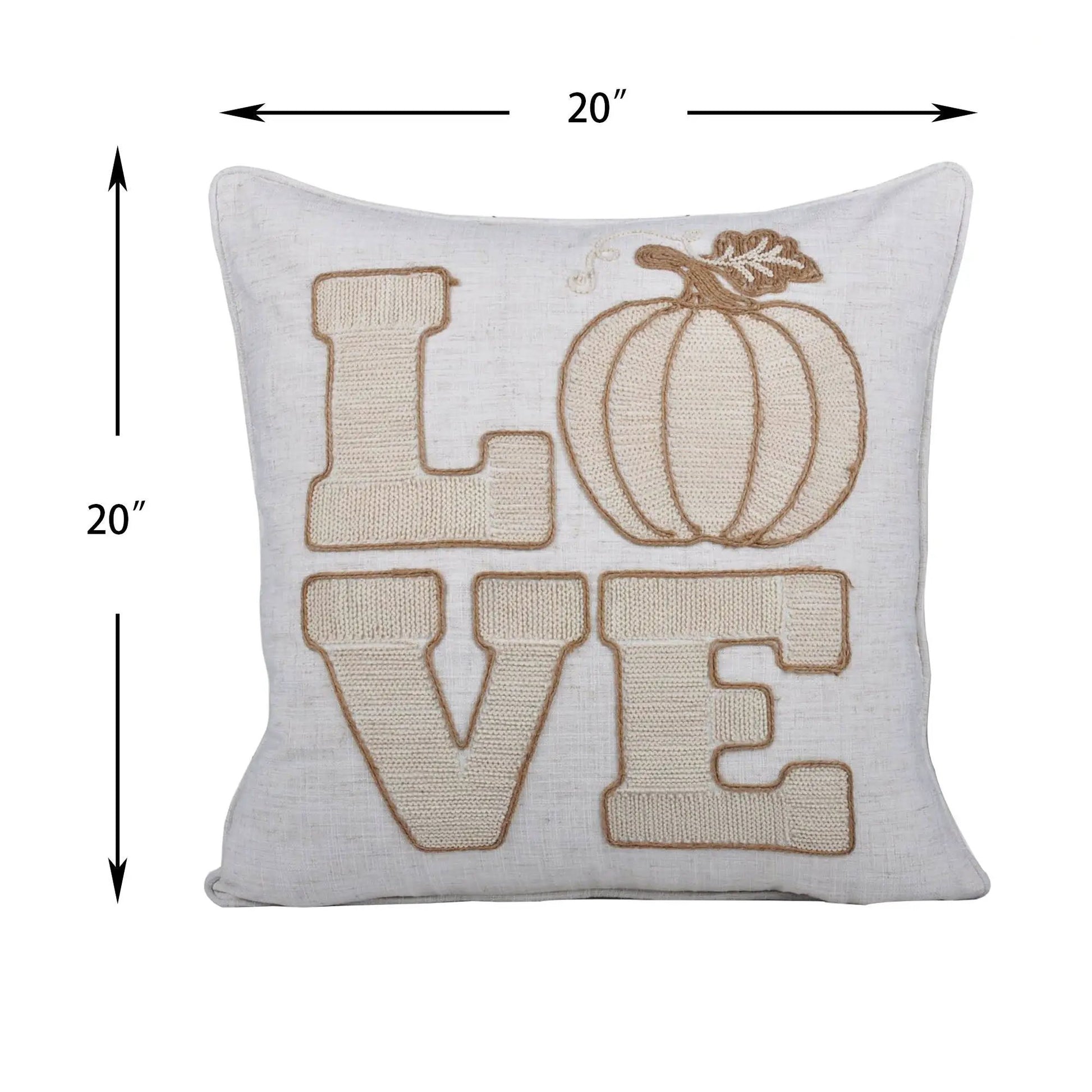 Love Pumpkin embroidered throw pillow natural by Unique Piece Furniture on Tampa Home & Garden Store