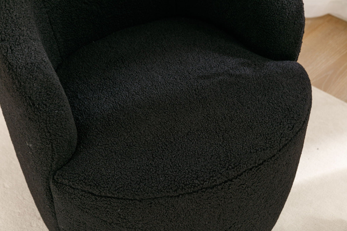 Teddy Fabric and Swivel Barrel Accent Chair
