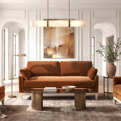 Pasadena Natural Rubberwood and Farmhouse Sofa