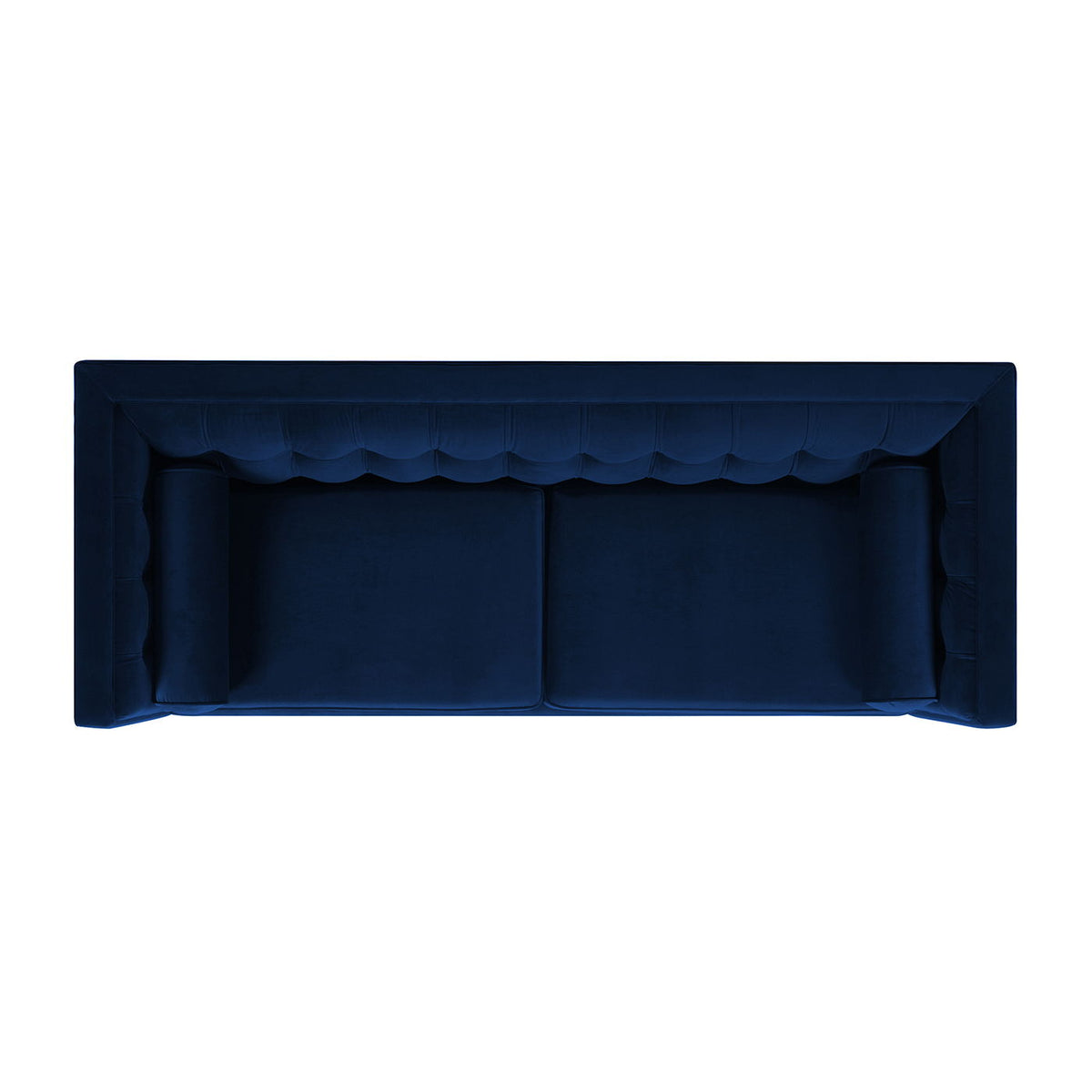 Modern Tuxedo Tufted Sofa with Navy Fabric